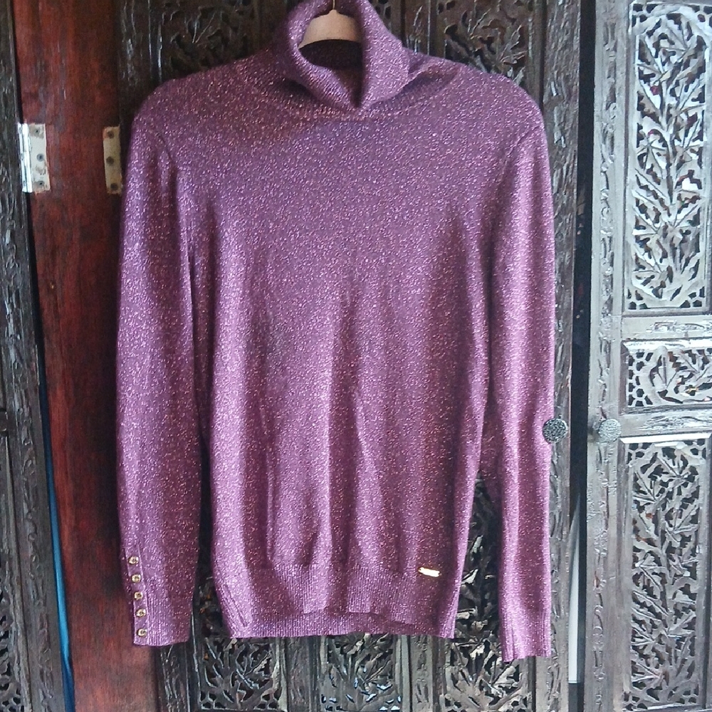 Calvin Klein Collection Purple Turtleneck Sweater